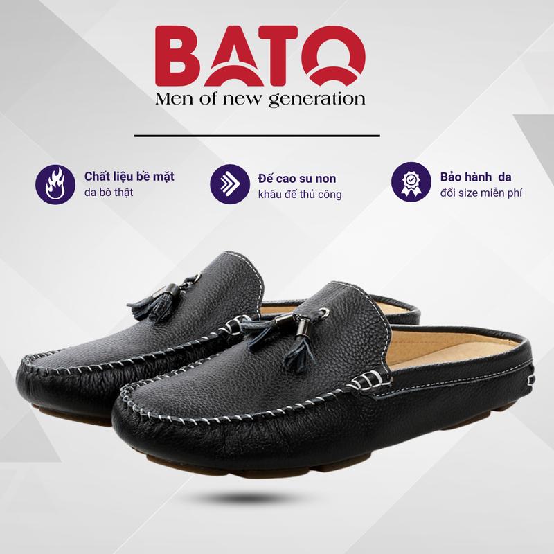 Giày Lười Da Bò Nam, Sục Nam Hè Thoáng Khí Mát ,Da Mềm Êm Chân GD16 Cao Su Shoes