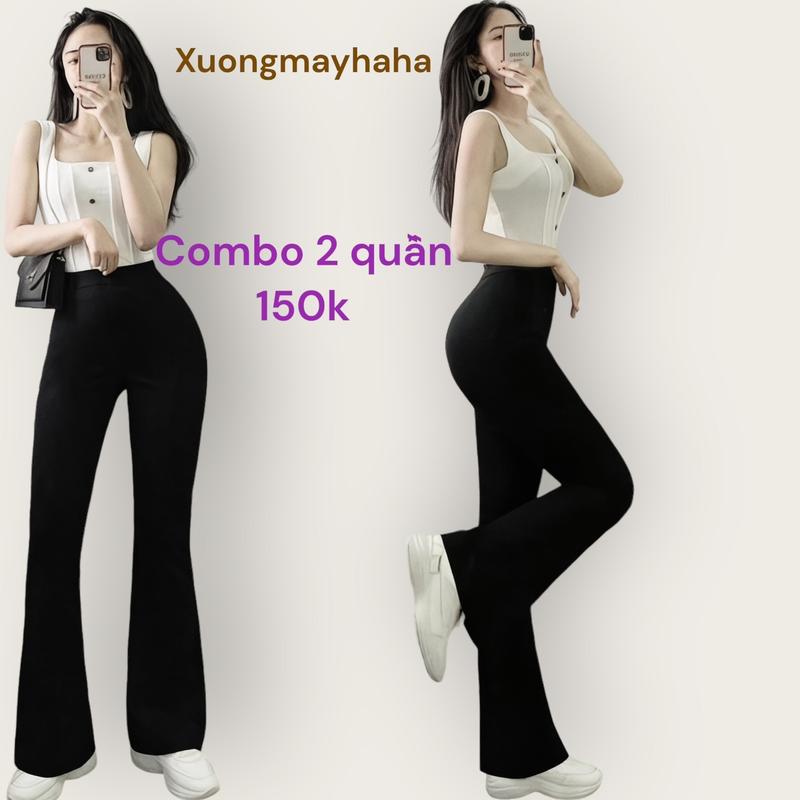 COMBO: 2 quần legging nữ ống loe chất cotton dễ mặc Thun Nhung Women Voi