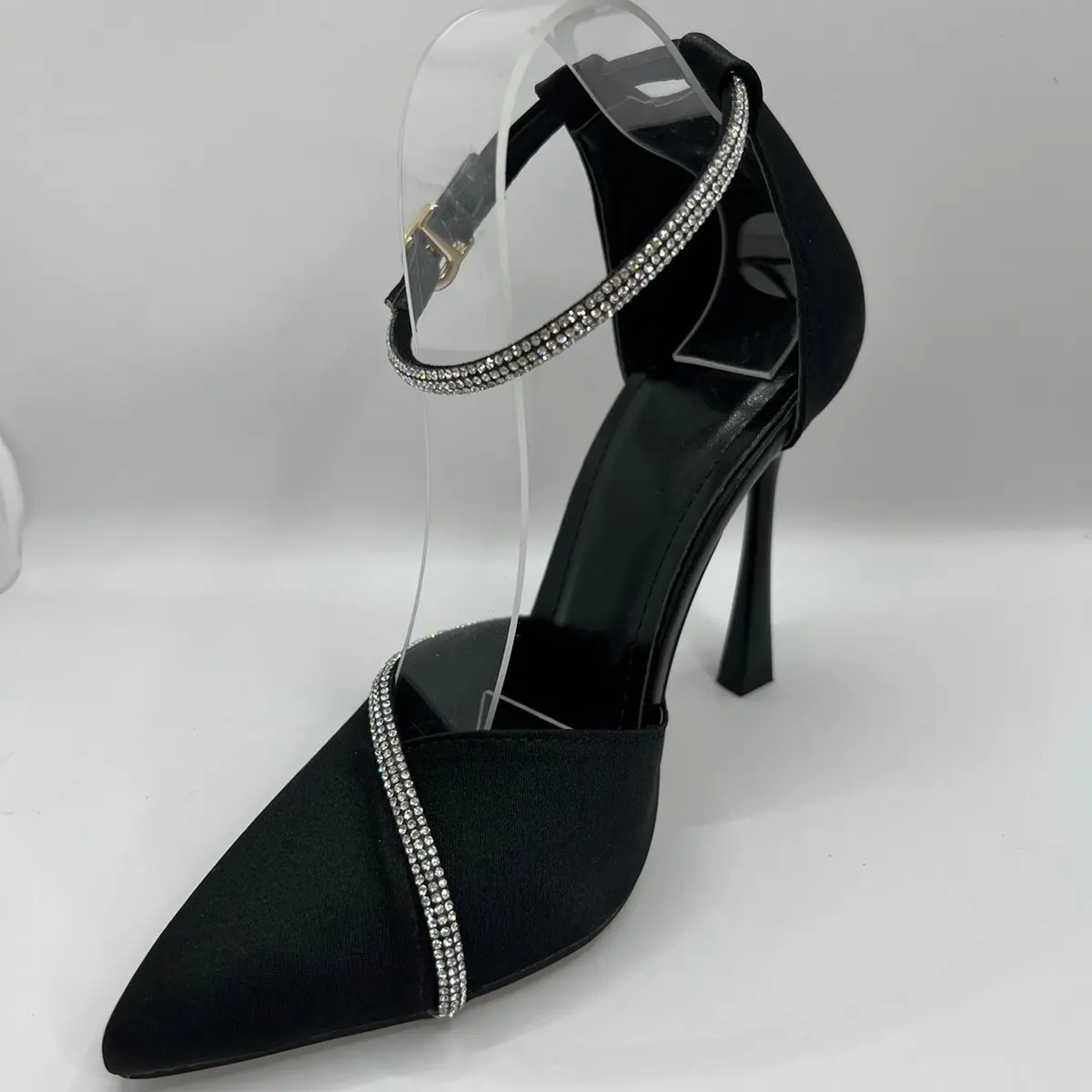 Giày cao gót phối dây đá cao 9cm , hậu bít kín , khoá dây đá cổ chân DéP Nữ Sandal Shoes