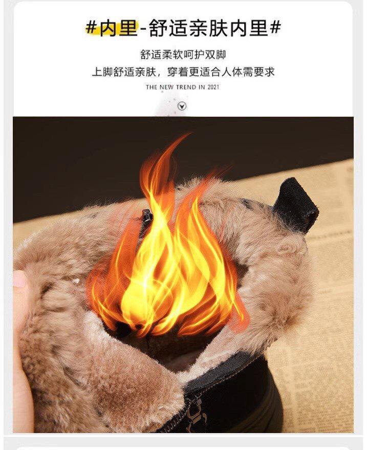 Product Introduction of Red Qingying Brand Thick Bottom Fur Lined Martin Boots Women's Winter Snow Boots Anti Slip Warm Casual Short Tube Boots 6