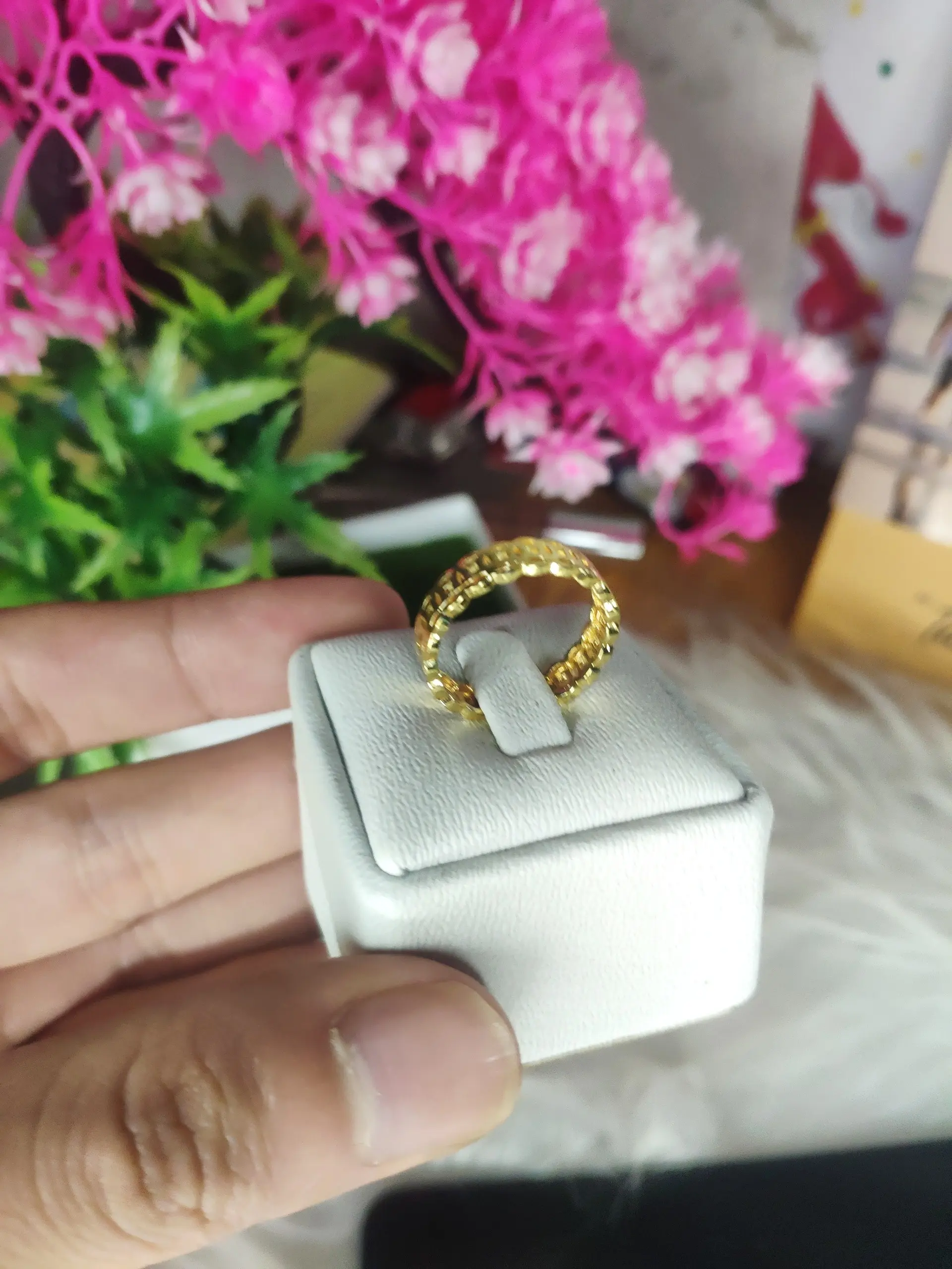 A01 Nhẫn kim tiền hoàng gia trơn đơn giản