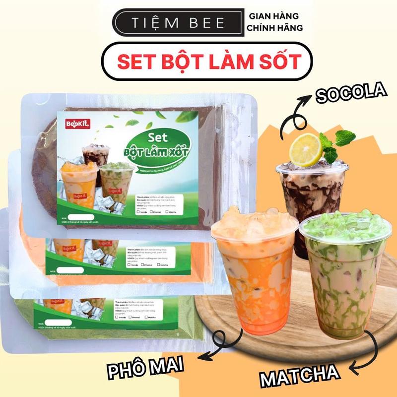 BỘT LÀM XỐT Phô Mai Cam, Xốt Cacao, Xốt Matcha Trà Sữa - Tiệm Bee (Có giấy hướng dẫn nấu chi tiết) BỘT LÀM XỐT