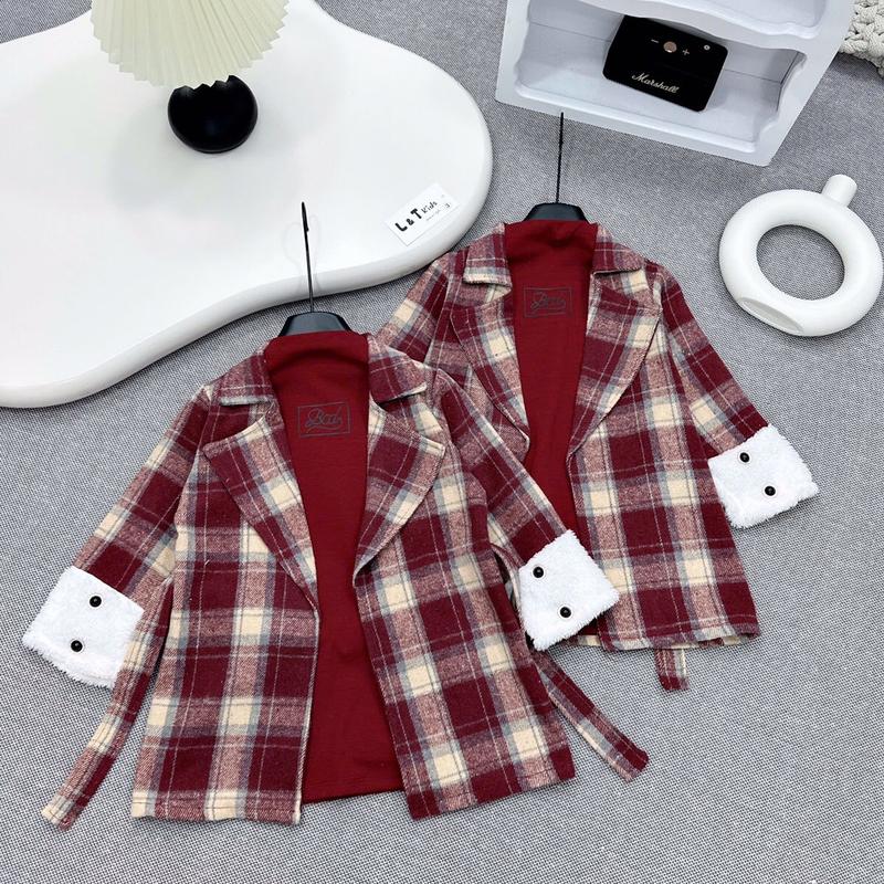 Sét áo khoác dạ kèm váy body dài tay cho bé Gái đủ sz 9-35kg ( khoác dạ )