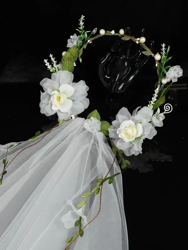 Women's Cute Flower Decor Veil, Elegant Bridal Headwear for Wedding Party Formal Occasions, Fashion Hair Accessories for Women & Girls 3