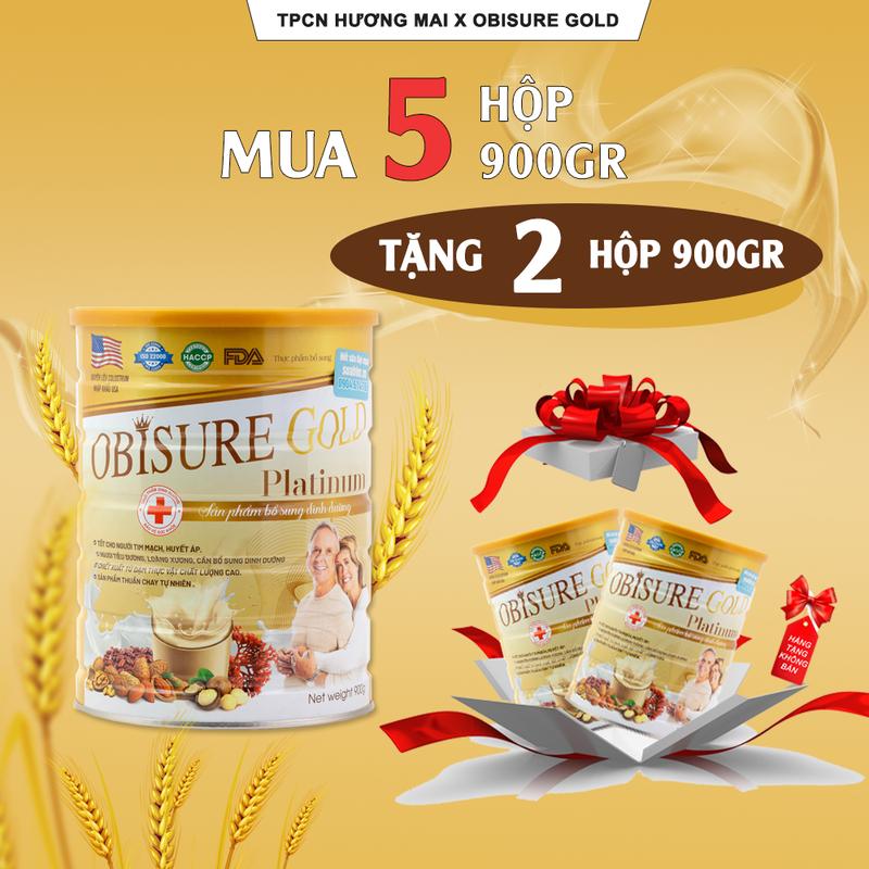[GIẢM GIÁ] Mua 5 Tặng 2 Hộp, Sữa Hạt Xương Khớp Obisure Gold Platinum Giúp Chăm Sóc Và Bảo Vệ Xương Khớp, Hộp 900GR, TPCN Hương Mai