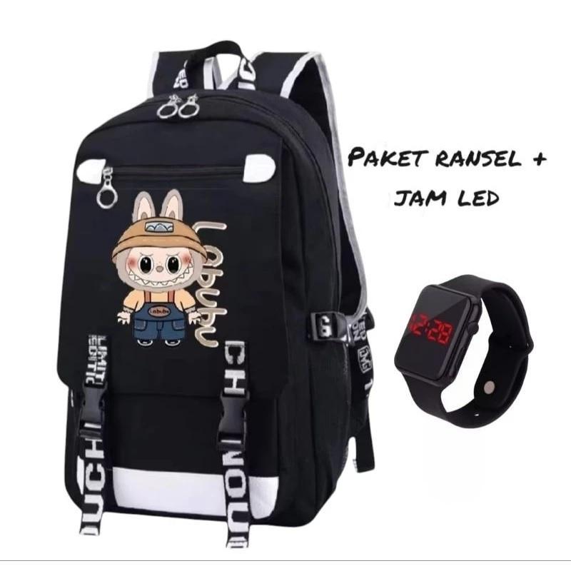 Product Introduction of ADN STORE - TAS SEKOLAH ANAK SD PAUD TK KARAKTER LABUBU TAS RANSEL SEKOLAH ANAK LAKI LAKI PEREMPUAN TAS LABUBU FASHION FREE JAM LED MY BOTTLE BANYAK BONUSNYA 20