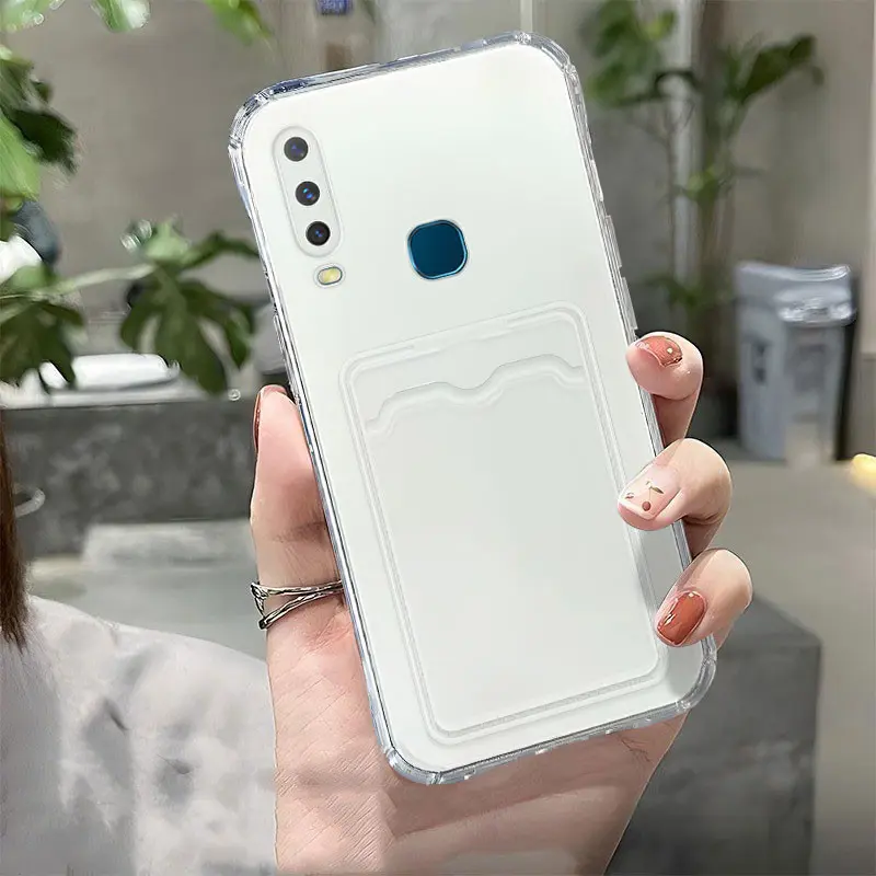 FOR ALL TYPE HP New! Transparent Card Slot Holder - Softcase Fullcover For Vivo Y17 Y12A Y12S Y20 Y20i Y20S Y21 2021 Y11 2019 Y12 Y12i Y15  Y21S Y33S T1X Y21T Y21A Y15S Y15A Y01 Y15C Y91C Y1S Y91 Y93 Y95 Y91i Y02 Y02T Y22 Y22s Y35 Y16 Y02s Y17S Y100 5