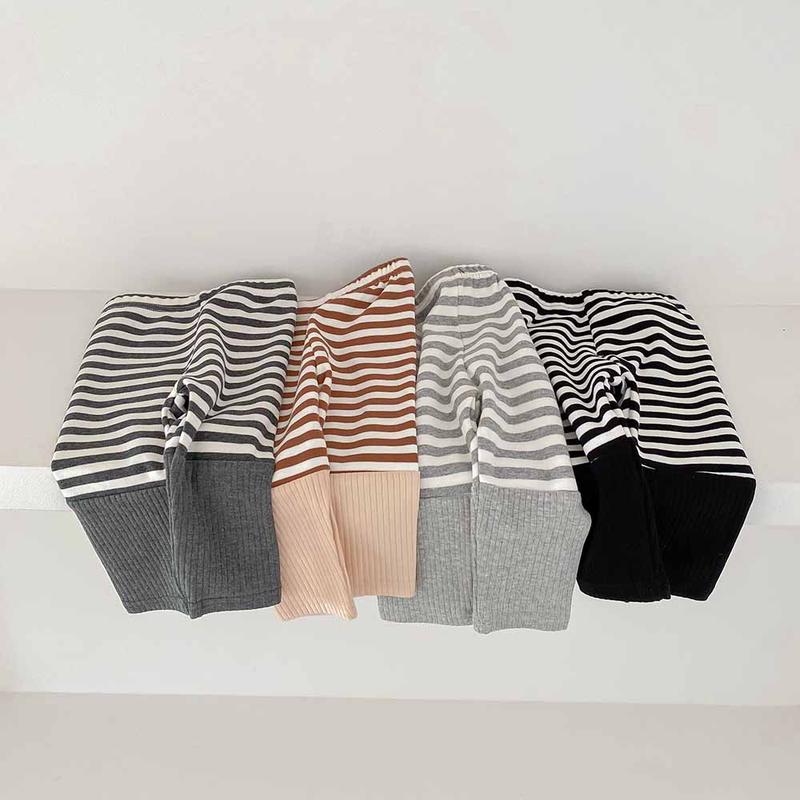 Product Introduction of Ins Korean Spring and Autumn Collection New boy's and girl's Baby Striped Bottom Pants Baby Large PP Pants Children's Color blocked Pants 12