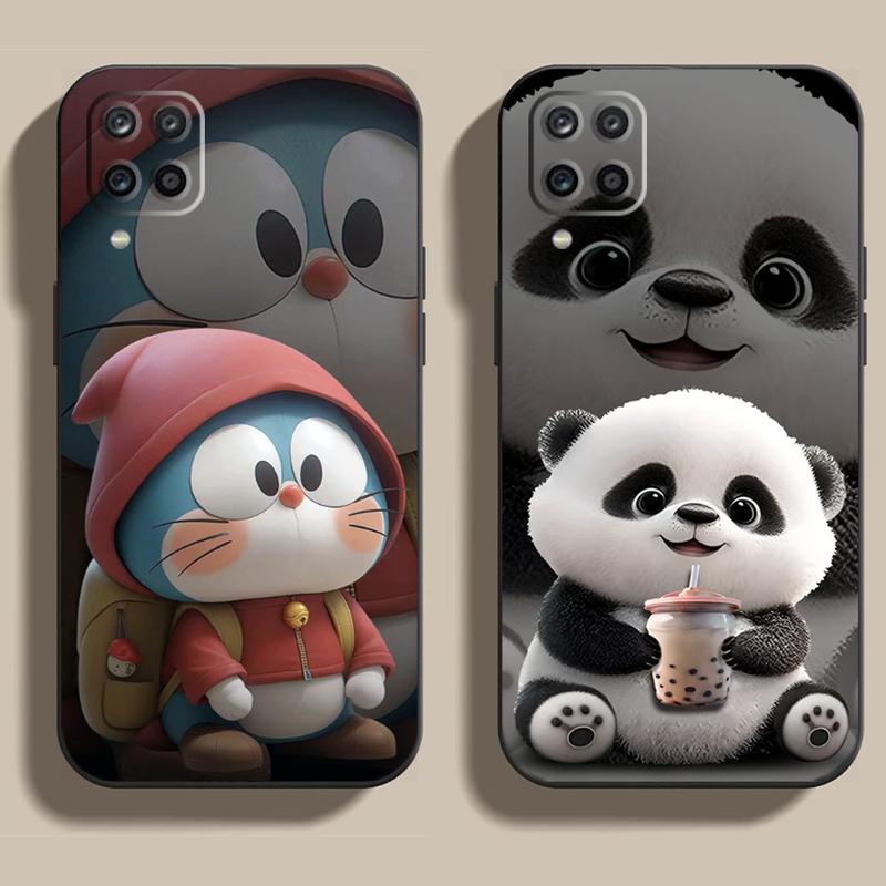 Ốp Lưng Dành Cho Samsung Galaxy A12 M12 A22 M32 in hình Gấu Thỏ Doraemon cạnh viền vuông có bảo vệ camera