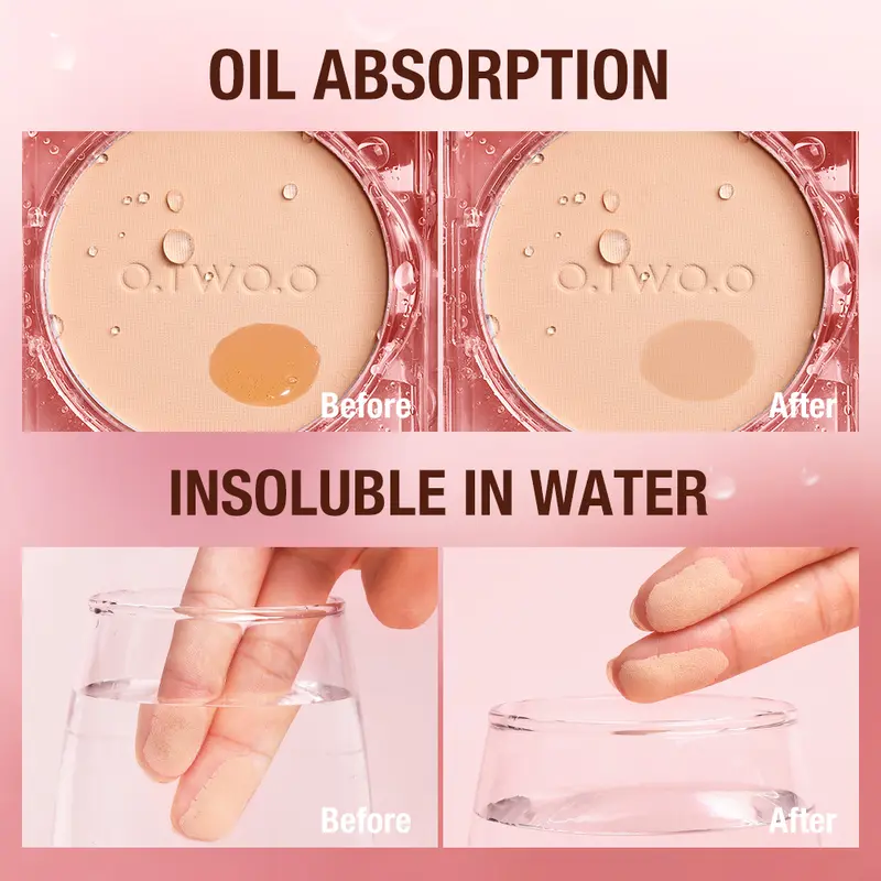 O.TWO.O 3D Soft Focus Face Powder Waterproof Long Lasting Oil Control 24H Natural Skin Tones Hydrating Makeup Powder Foundation 4