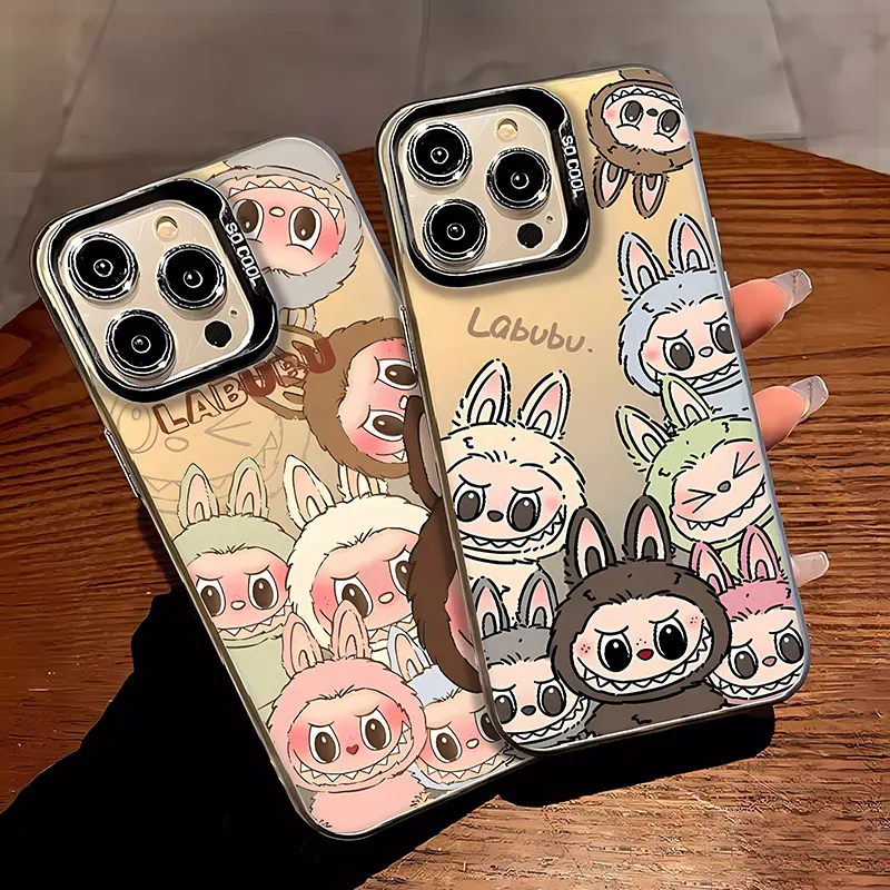 Ốp Điện Thoại Thông Minh Labubu Toàn Màn Hình, Thích Hợp Cho iPhone 15 / 14 / 13 / 12 / 11 / Pro / Max, X XR XSMAX 7 / 8 Plus, Ốp Cứng, Có Bảo Vệ Camera, Chống Sốc