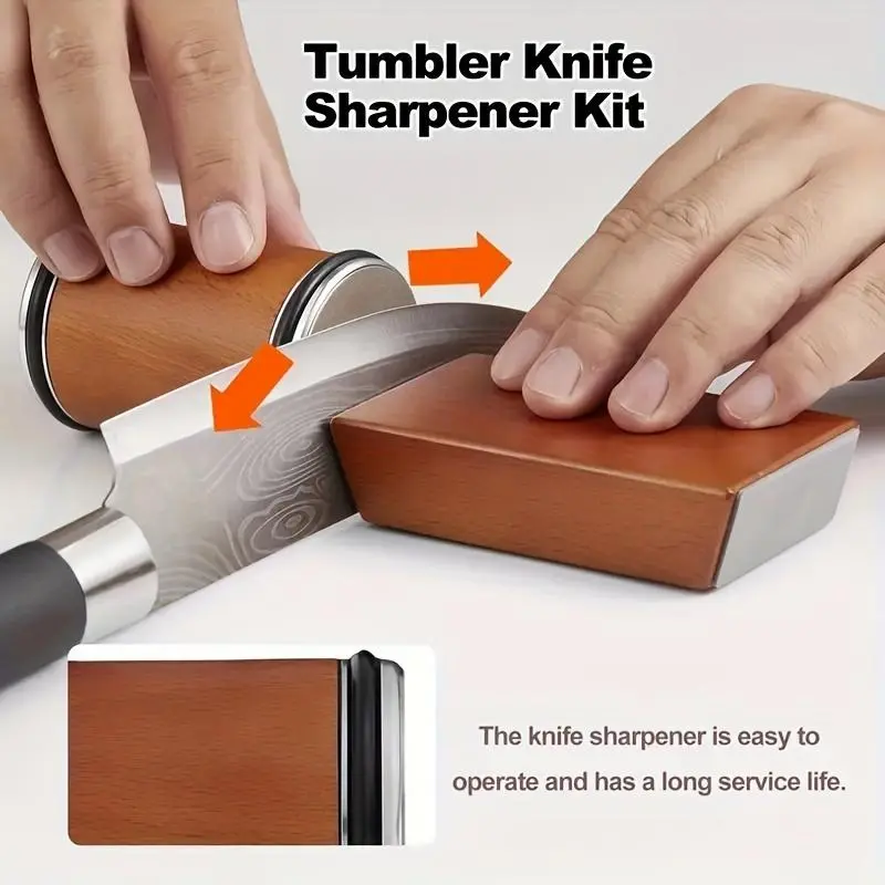 Rolling Knife Sharpener Kit, Versatile Sharpening Stone for Different Hardness, Magnetic Sharpening Stone for Kitchen Knives, Home, Modern, Cutting Accessories, Box 2