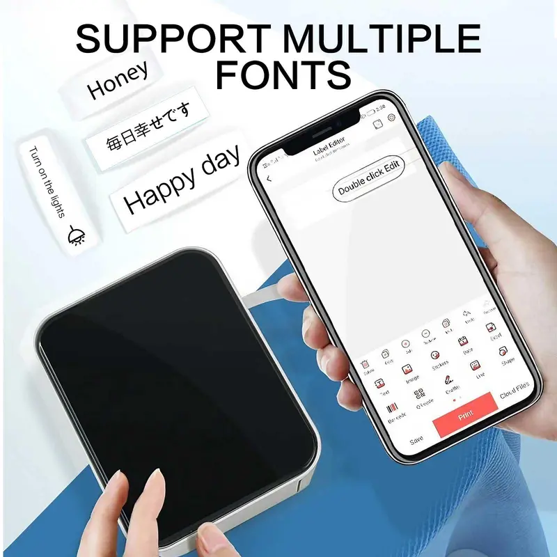 Portable Bluetooth-compatible Label Maker, 1 Count USB Rechargeable Label Printer, Handheld Label Maker for Home & Office 3
