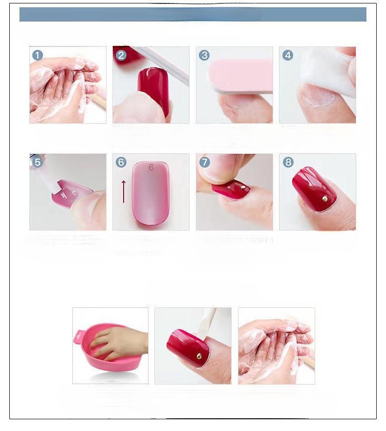 Product Introduction of Internet hot advanced White nail sticker wine red diamond cat eye wear detachable nail 16
