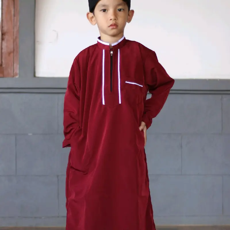 Jubah gamis Anak Laki-laki Usia 1__3__5__7 _9_11_13Tahun Setrip 4