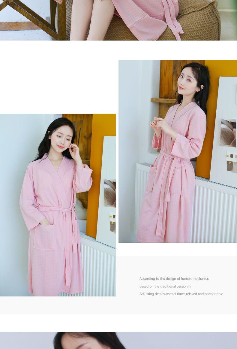 Product Introduction of [HTK 1189 People] Nightgown Women's Summer Thin Bathrobe Water-Absorbing Quick-Drying Couple Bathrobe Men's 100.00kg Mid-Length Plump Girls Pajamas plus Size 14