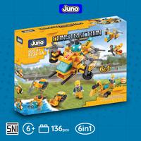 Gambar Mainan Balok Juno 8732-1A | Construction Drone 6in1 | Mainan Balok Drone Helicopter 6in1 - Guard SUV dari Juno Toys_NEW Kota Surabaya 1 Tokopedia