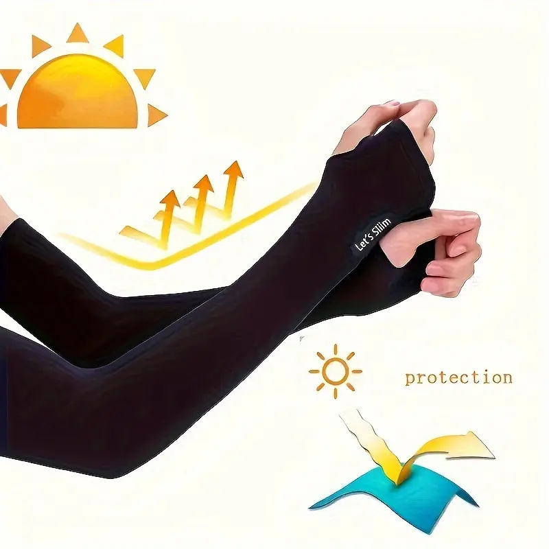 UV Protection Arm Sleeves, Solid Color Polyester 100% Summer Arm Guards for Men and Women 3