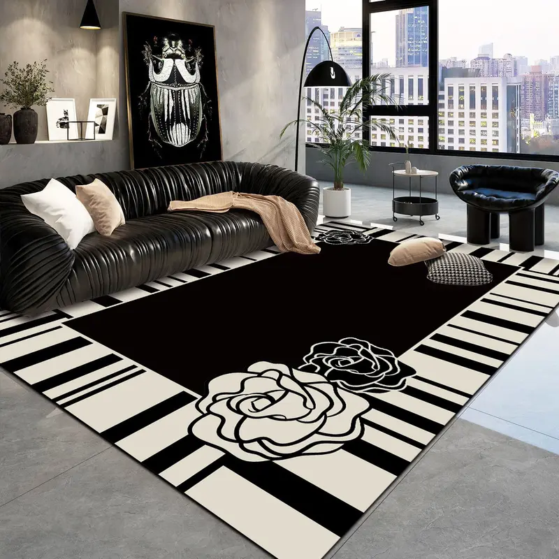 Thảm phòng Khách Thiết kế tối giản hiện đại, màu kem, phong cách im lặng, thích hợp cho ghế Sofa và Bàn, cao cấp và giá cả phải chăng, cũng thích hợp cho phòng ngủ và phòng, thảm trải sàn 3
