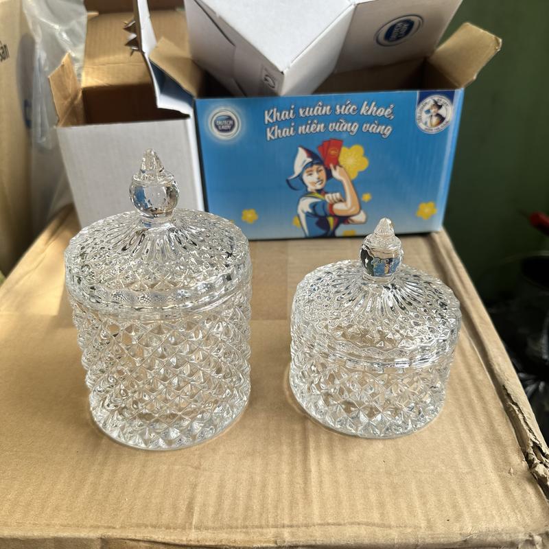  2 Hộp mứt tết thủy tinh cao cấp giá rẻ | 