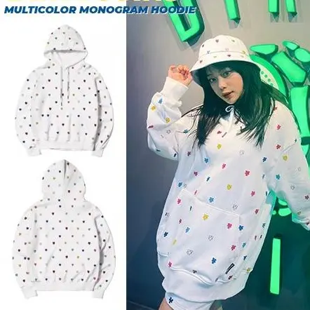 Áo Khoác Hoodie Mutilcolor Trắng Chất Chân Cua