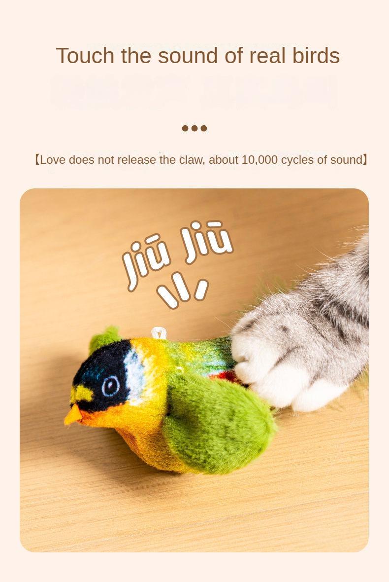 Product Introduction of Cat toy sound-emitting bird simulation can call bird hanging cat teasing stick for kittens to self-entertain and relieve boredom cat teasing toy 1