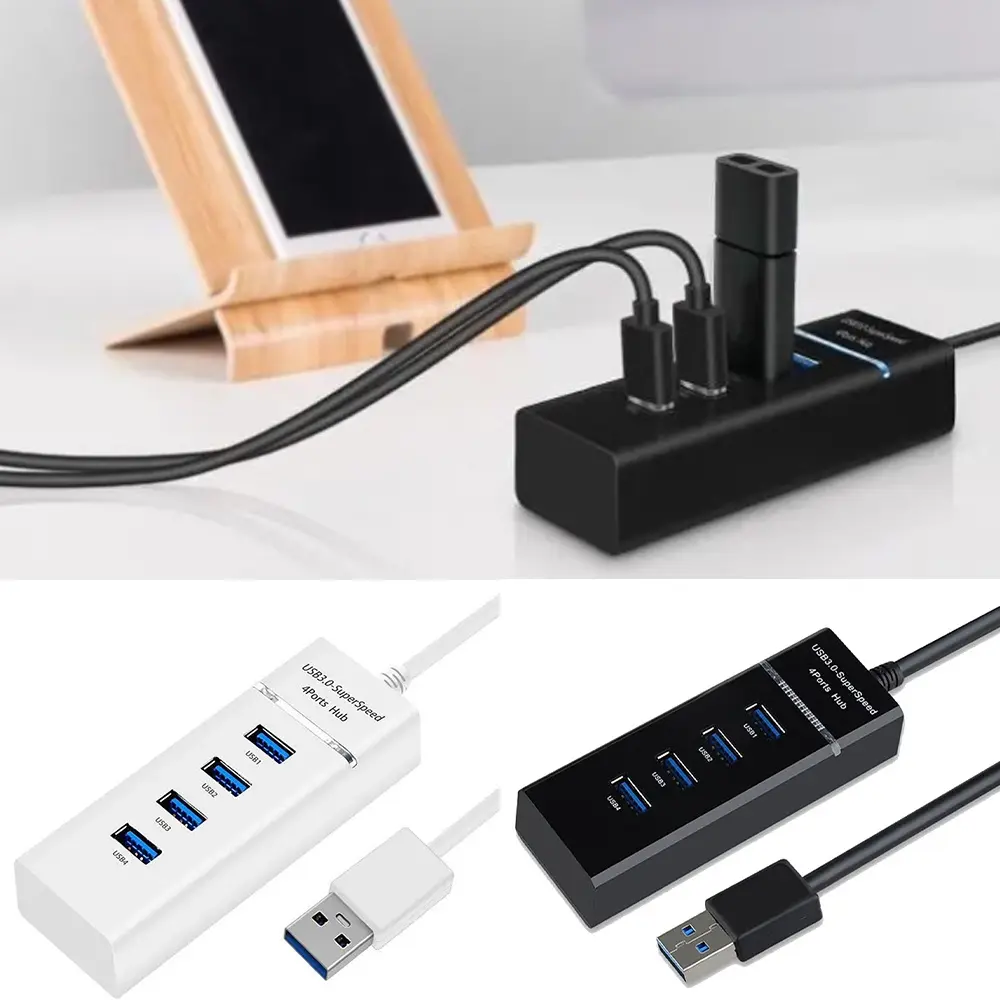 USB ความเร็วสูง 4 พอร์ตฮับ USB 3.0 USB HUB Adapter สำหรับ PC แล็ปท็อปอุปกรณ์เสริมคอมพิวเตอร์ AON