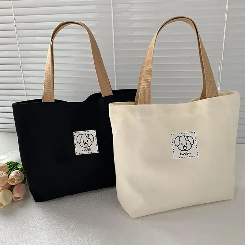 Túi Xách Nữ Vải Bố, Thời Trang Mới, Dễ Thương, Thích Hợp Đi Du Lịch, Dã Ngoại, Túi Đựng Thức Ăn, Túi Ăn Trưa, [HHH]