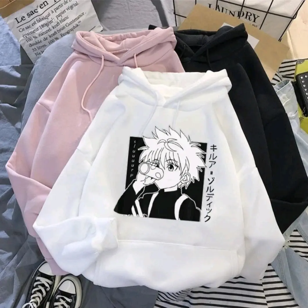 Jaket Hoodie Anak Killua Hunter X Hunter Anime Usia 5-13th Laki-laki