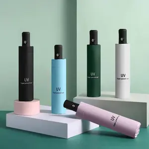 Payung KOREAN STYLE Lipat Buka Tutup Anti UV Lapisan Hitam Warna Pastel Umbrella Korean Style Fruity Buah Vinyl Tabir Surya Portabel Anti ultraviolet Matahari Manual Otomatis Matic Warna Warni Polos Bear Beruang 2