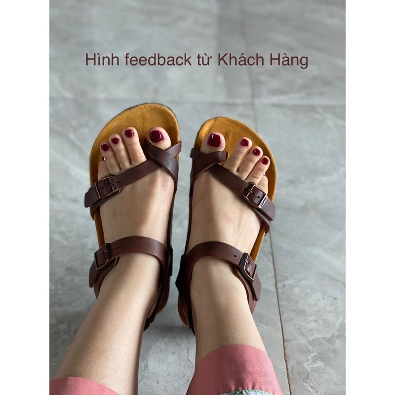 ZEPPA chính hãng - Da bò thật 100% - Sandal xỏ ngón chéo màu nâu MS: SN2 (Size: 35-43) - Sandal đế trấu da bò UNISEX 3