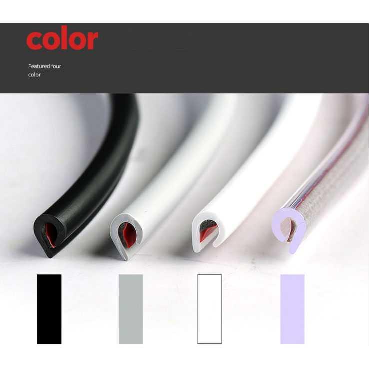 PAHNOS Rubber Strip Dekorasi Pintu Mobil Anti Collision 8M - QW770 3