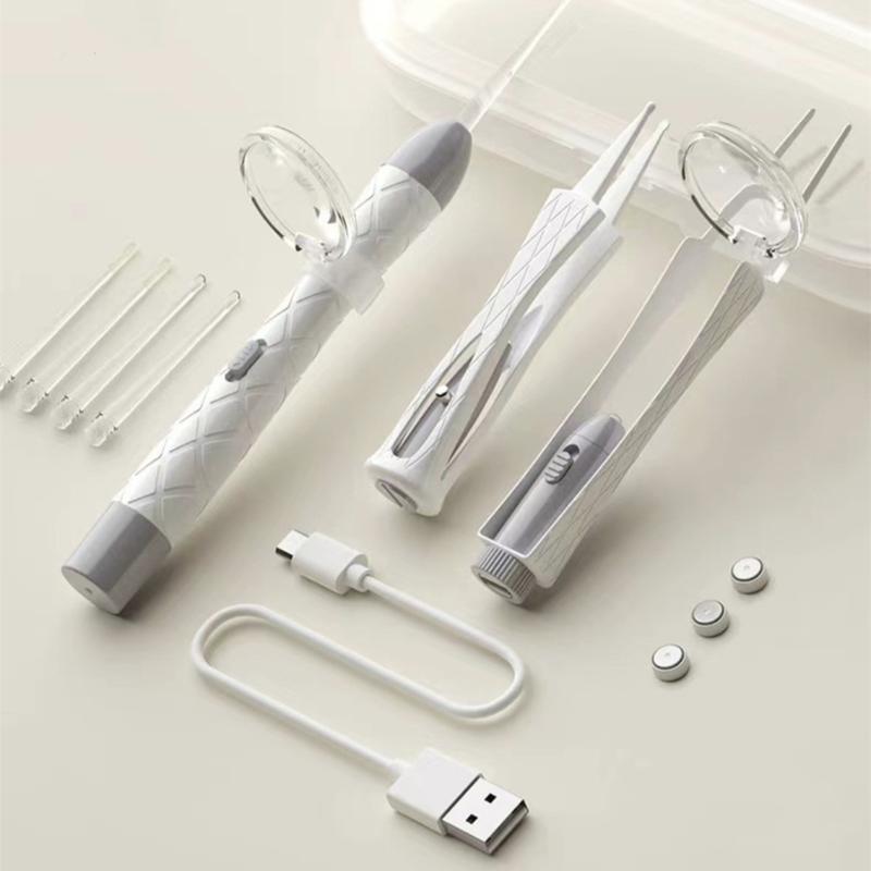 Bộ Nhíp 3 Chiếc, Bộ Dụng Cụ Lấy Ráy Tai Có Đèn LED, Dành Cho Trẻ Em Và Người Lớn, Thích Hợp Để Làm Sạch Tai 1