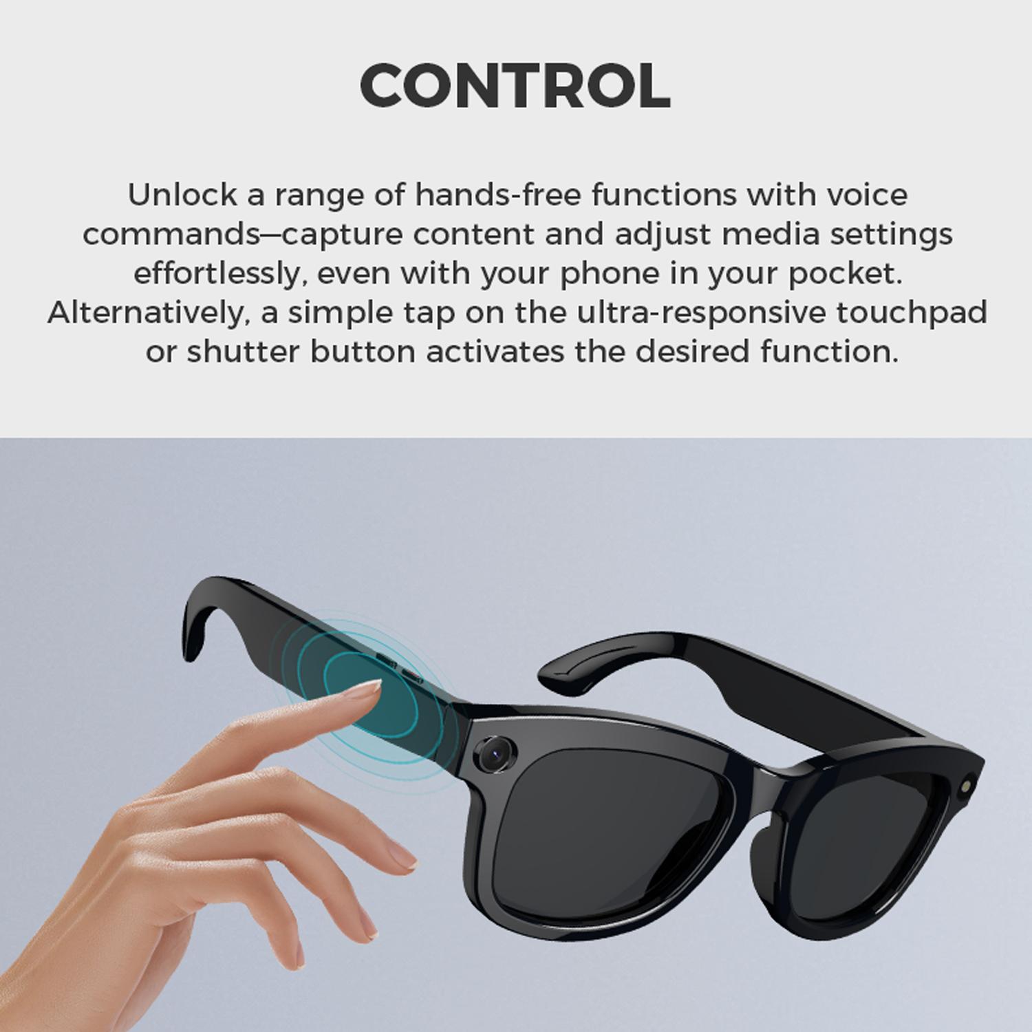 AI Smart Glasses Built-in HD Camera Anti-UV Sunglasses Video Recorder Shooting Glasses Bluetooth Call Voice Assistant Camcorder - Image 5