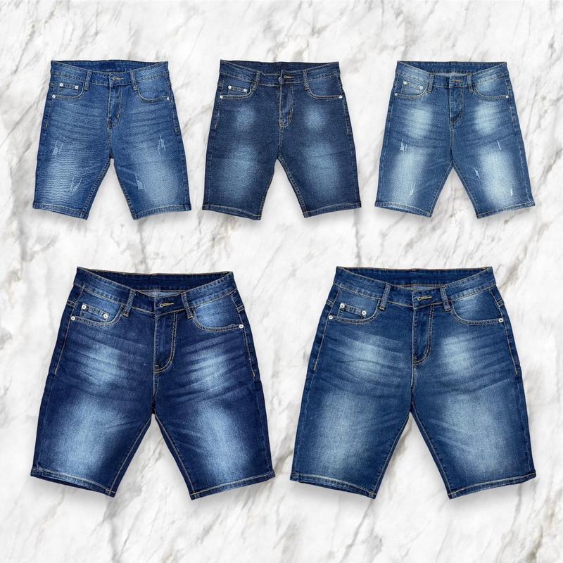 Shopvietanhq9 - Quần Short jean Nam wash màu, vải jean thun co giãn mạnh bốn chiều, quần bò có khoá đồng, quần có 5 biến thể Menswear Pants Có Túi - Tết