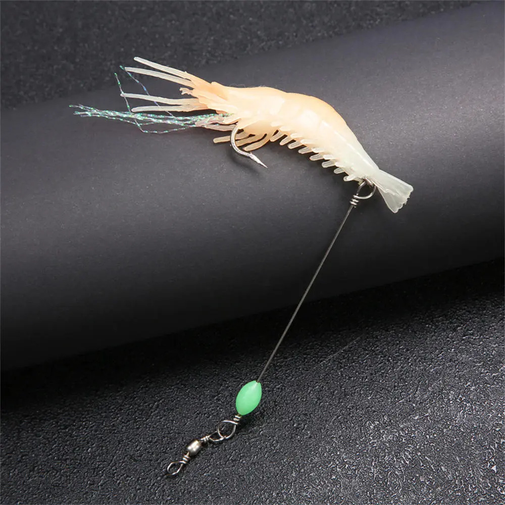 Mồi Câu Cá, Mồi Tôm Nhân Tạo, Màu Hỗn Hợp, 8cm, 5g, Làm Bằng Silicon, Phát Sáng, Mềm