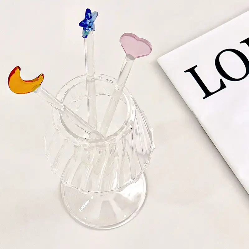 Gậy Khuấy, Trong Suốt, Phong Cách Instagram, Hình Trái Tim Và Ngôi Sao, Gậy Khuấy Cà Phê Đáng Yêu, Đồ Dùng Gia Đình Và Văn Phòng 2