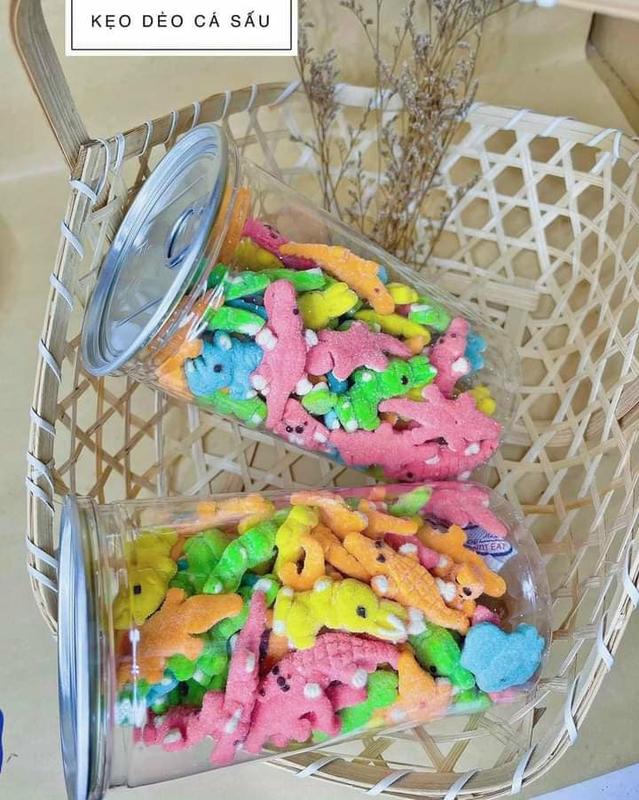 Kẹo dẻo cá sấu hương trái cây nhiều vị hộp 500gram Candy Ăn Vặt Snack Chua Food