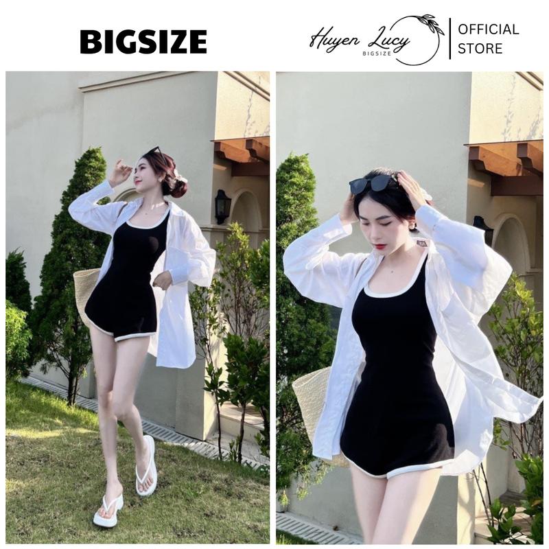 Bikini Jumpsuit Bigsize Nữ Màu Đen Đi Biển Đi Du Lịch Mùa Xuân Hiện Đại Trẻ Trung Quyến Rũ Sexy