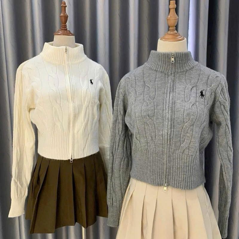 Áo Khoác Len Vặn Thừng Khoá Kéo 2 Đầu Thêu Hình.Chất Len Thừng Phom Ngắn Dáng Croptop. Phong Cách Trẻ Trung,Huyền Thanh Shop Nữ Women Top 2