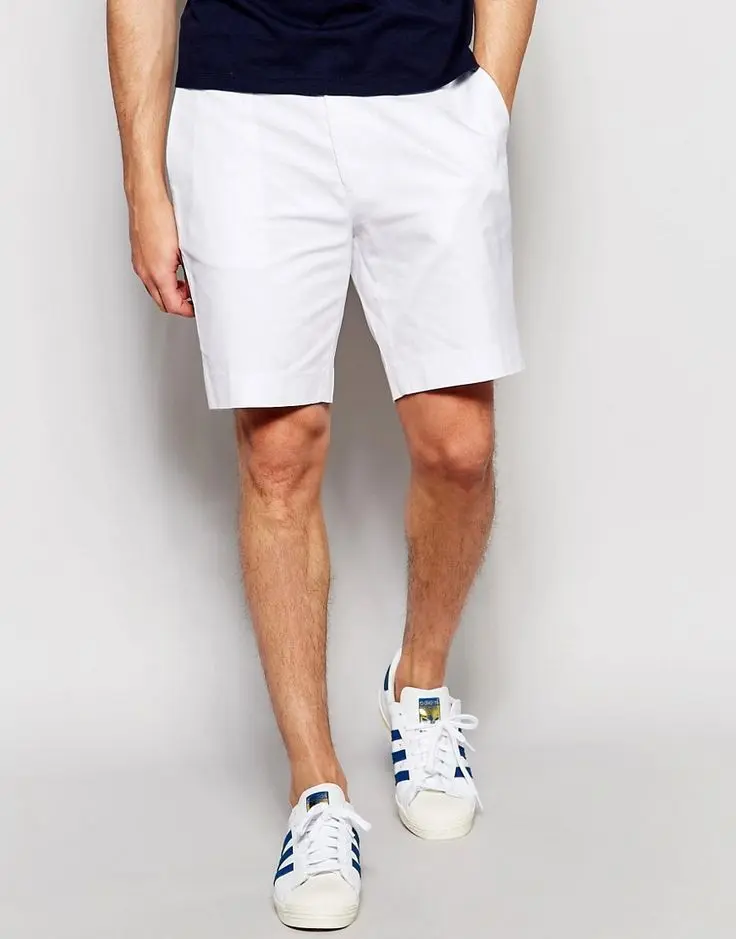 AZBINA Celana Chino Pendek Pria Putih Premium Quality Bahan Twill Katun Stretch Size 27-34 Celana Casual Santai Distro White