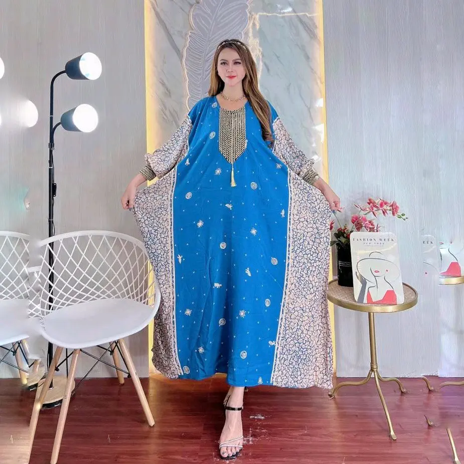 Gamis Muslim Adiba Kaftan Sultan Wanita Mewah Super Jumbo Rayon Renda Premium Dress Dewasa Panjang LD 200 Busui