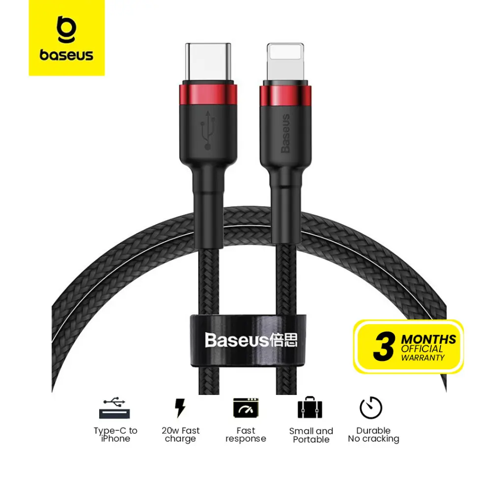 Baseus Fast Charging Cafule Cable Type-C to iPhone PD 20W 1m