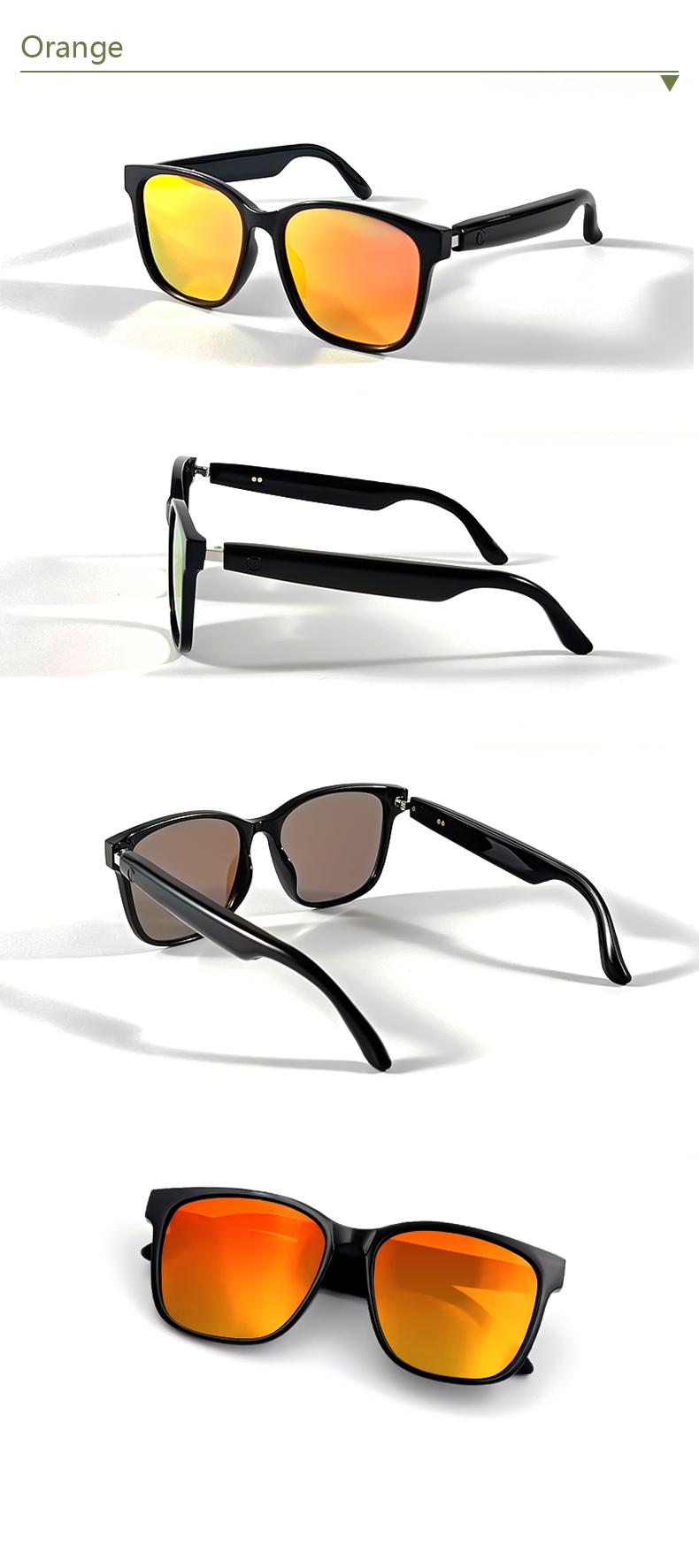 Product Introduction of COD Quick Send New GS08 Smart Glasses for Men 2 in 1 UV Protection Portable Polarized Anti-blue Light Black Frame White Lenses Music Sunglasses 15
