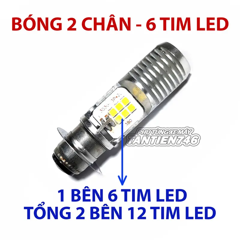 Bóng đèn trước LED H4 3 chân, H6 2 chân, lắp cho Wave, Dr, Rs, Rsx, Ws, Ws110, Fu, Sirius, Novuo, và nhiều dòng xe khác. 3