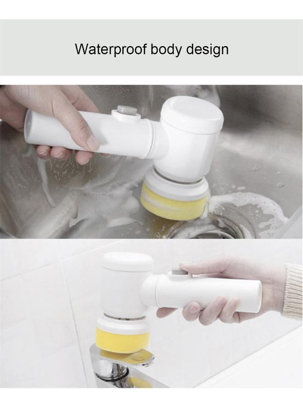 Product Introduction of Máy chà sàn quay nhà bếp bằng Điện, Bàn chải quay không dây, với 5 đầu thay thế, Máy chà sàn phòng tắm 1,5H với 3 loại tốc độ, Bàn chải làm sạch vòi hoa sen Nhẹ, không thấm nước IPX7, với Cáp USB 24