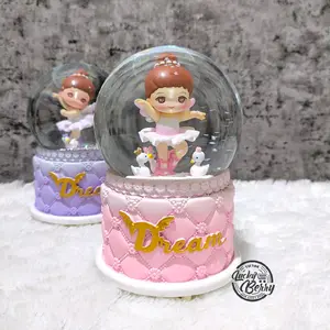 FITUR LENGKAP PREMIUM Snowball / Pajangan Bola Kaca Music Box XL(100) BALERINA DREAM Girls