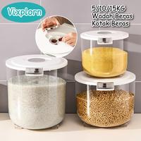 Gambar Vixplorn 5/10/15KG Wadah Beras Kotak Beras /Dispenser Beras Kotak Penyimpanan Beras Rice Box Storage Beras Tempat Penyimpanan Beras Food Grade Seal Rice Bucket Kontainer Makanan Serbaguna Anti Debu - A-15KG - 30x32.5CM dari Vixplorn official Kab. Tangerang 1 Tokopedia