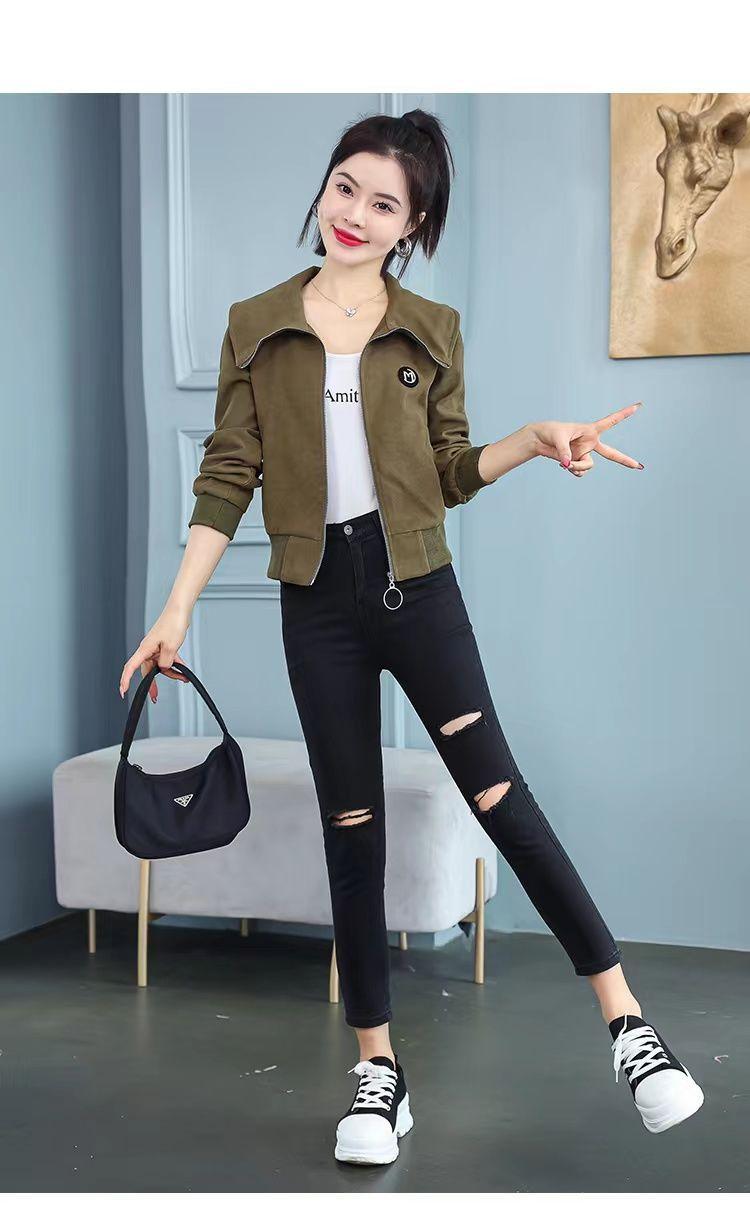 Product Introduction of Áo Khoác Ngắn Lót Lông Cừu / Không Lót Lông Cừu Cho Nữ, Áo Khoác Đồng Phục Bóng Chày Thường Ngày, Phong Cách Chanel Đa Năng Mới, Mùa Xuân Và Mùa Thu 12