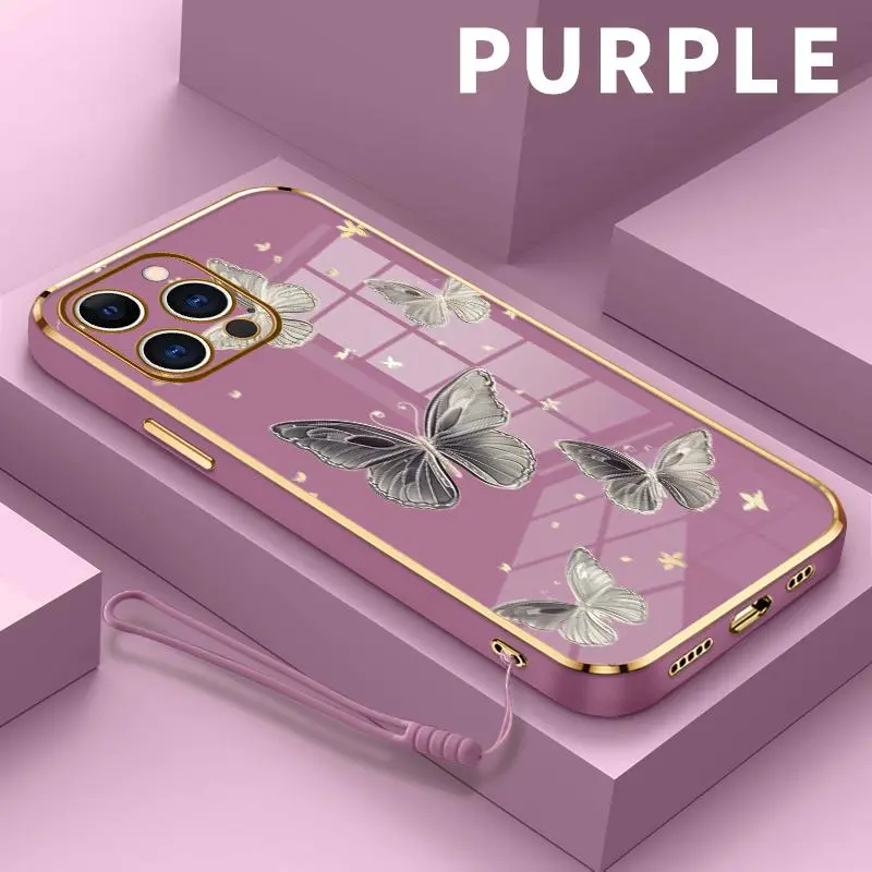 Softcase Untuk VIVO Y20 2020 2021 Y200e Y21 Y22 Y22s Y30 Y30i Y31 2021 Y33 Y33e Y33s Y33t Y35 Y36 4G 5G Y3s Y20a Y20i Y20t Y20s Y20g Y20sG Y21a Y21e Y21s Y21t Y21G Y28 2024 Simple Haute Butterfly Silikon Gold Plating Case Hp Polos